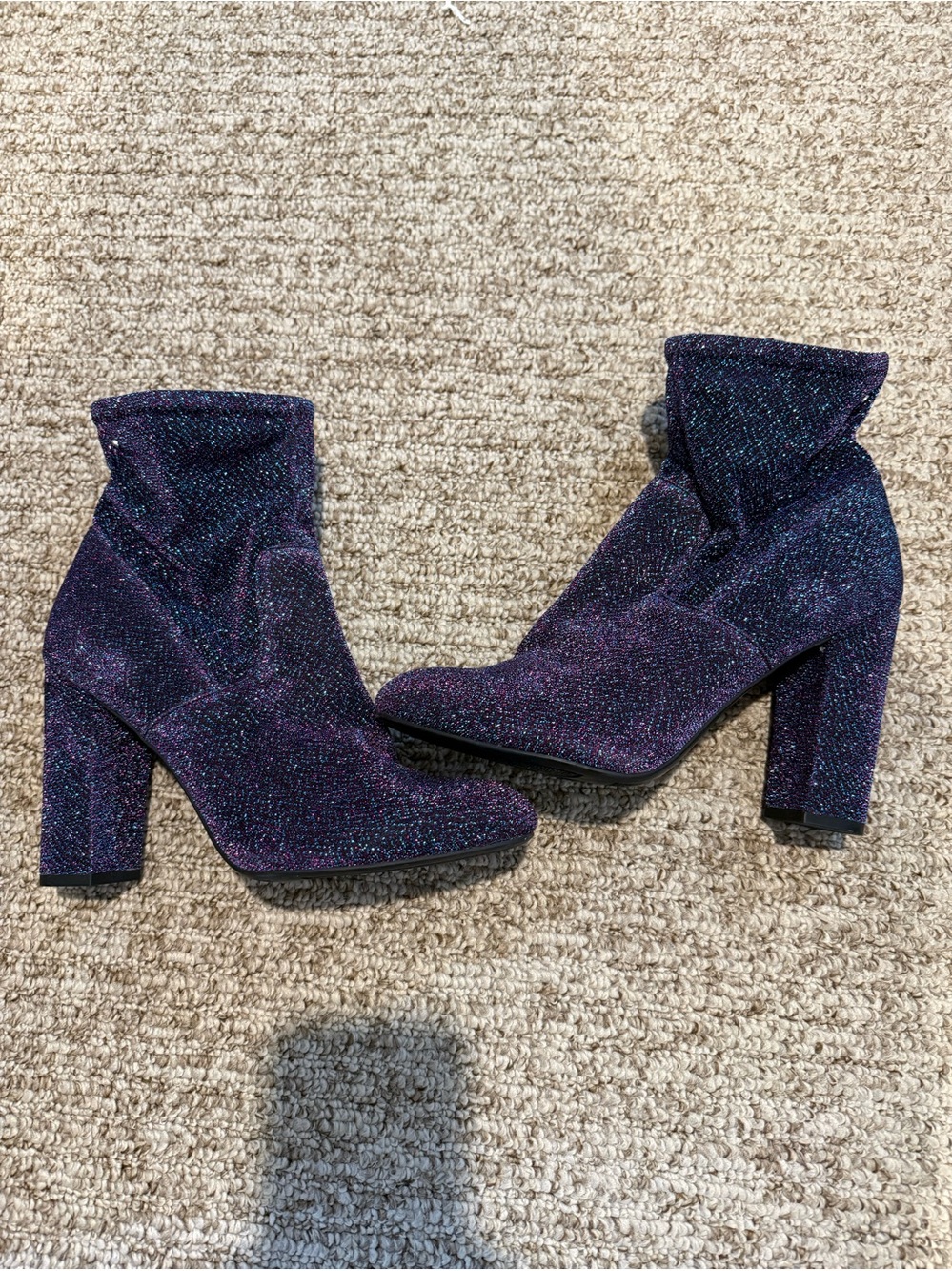 Never worn Sam Edelman Women's Purple Glitter  Ankle Boots 7.5